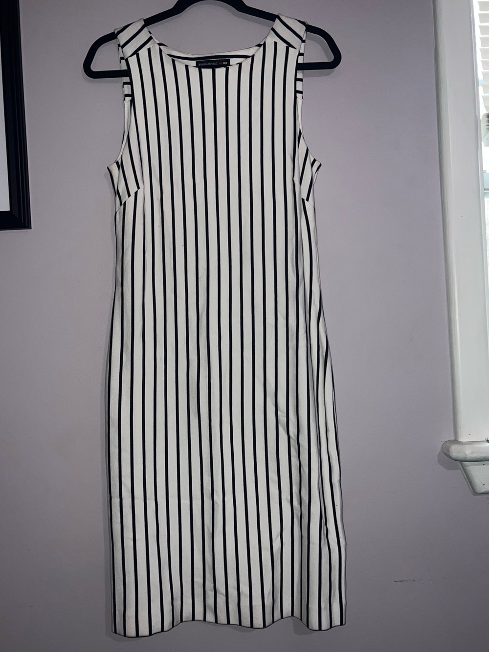 Banana Republic Mad Men Collection Sleeveless Black & White Stripe Dress